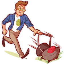 Man mowing the lawn